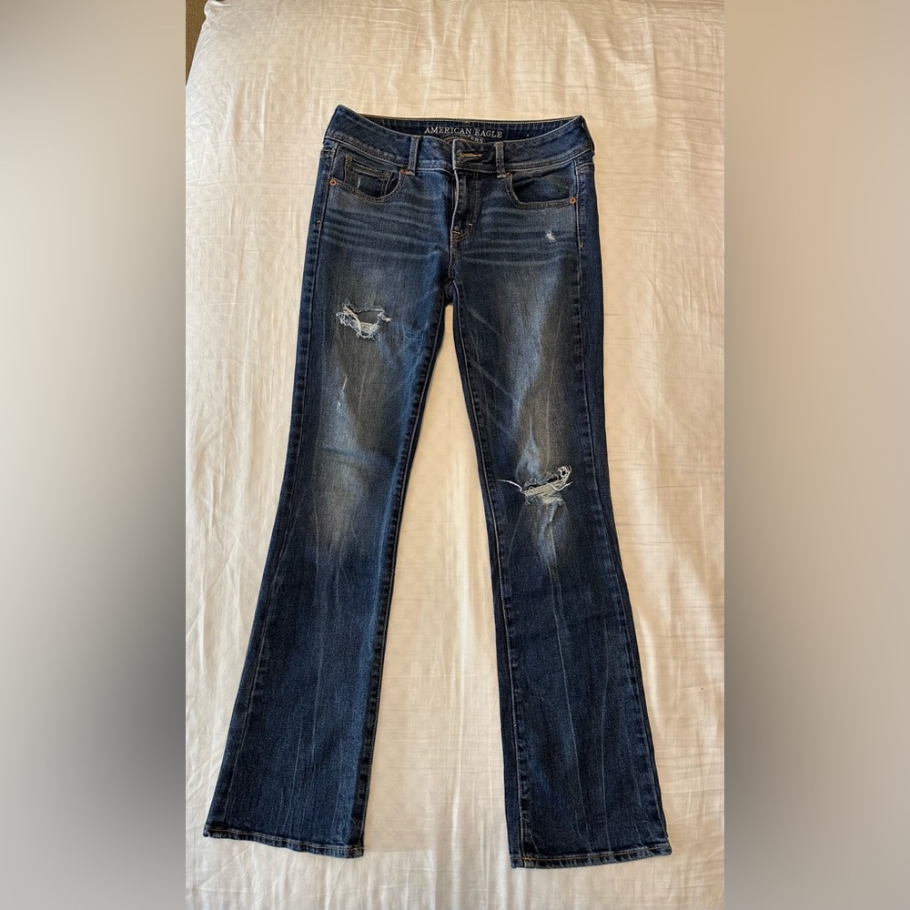 American Eagle Outfitters Women's Dark Blue Boot Cut Jeans